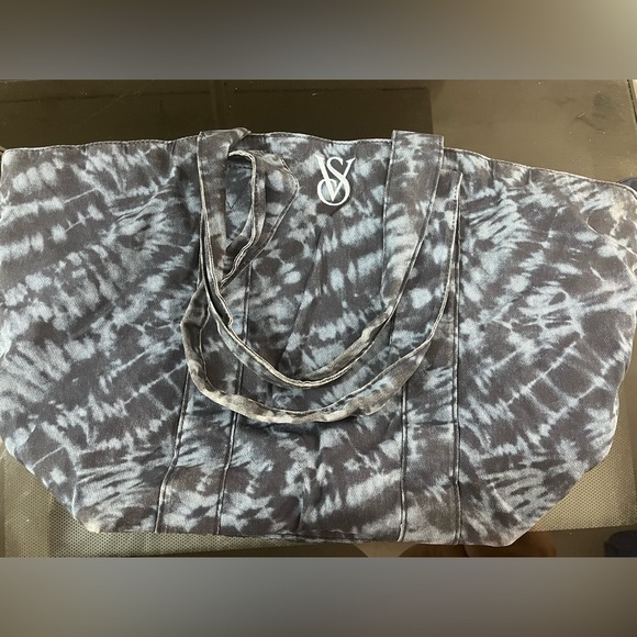 Victoria's Secret Blue Tie-Dye denim Weekender Tote Bag - Picture 3 of 8